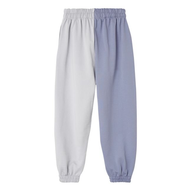 Pantalones jogger de algodón orgánico Color Block | Azul Gris