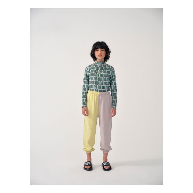Pantalones jogger de algodón orgánico Color Block | Amarillo palo