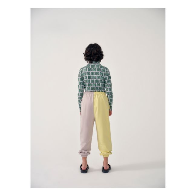 Pantalones jogger de algodón orgánico Color Block | Amarillo palo