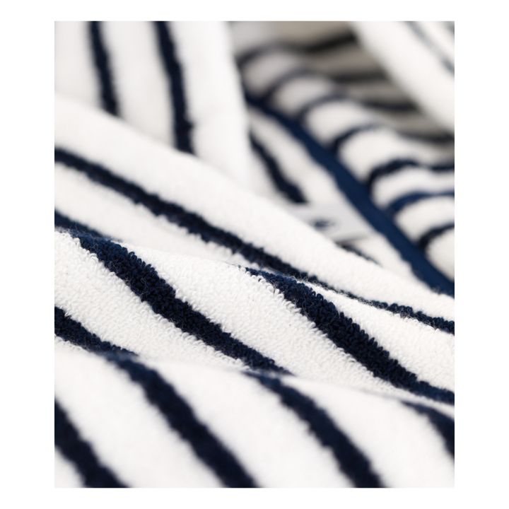 Capa de baño de rizo a rayas | Azul Marino- Imagen del producto n°1