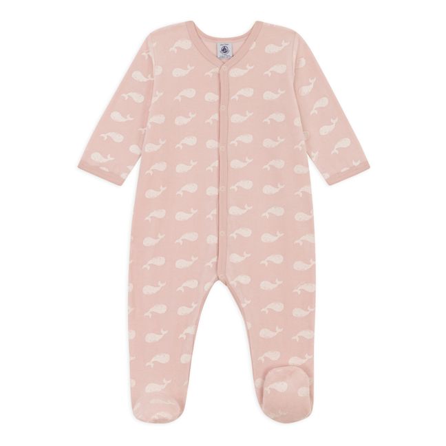 Organic Cotton Footed Pyjamas | Pink