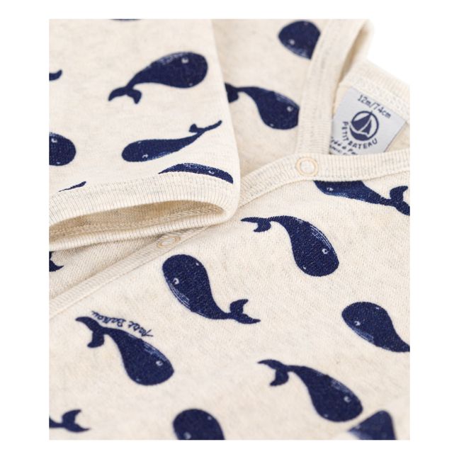 Pyjama avec Pieds Coton Bio | Bleu marine