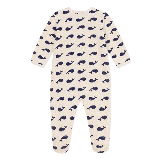 Pyjama avec Pieds Coton Bio | Bleu marine