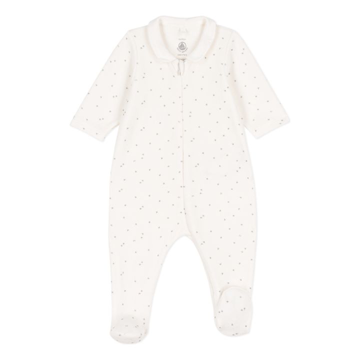 Pyjama mit Füßchen aus Samt | Seidenfarben- Produktbild Nr. 0