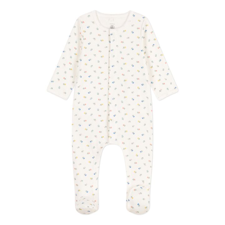 Flower Print Organic Cotton Pyjamas | Ecru- Product image n°0