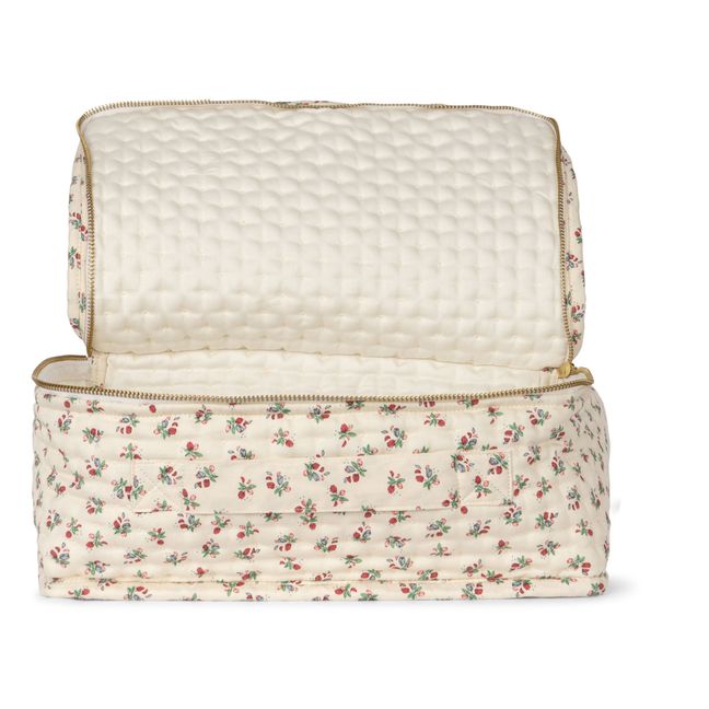 Housse de rangement en coton bio Fleur tricolore | Ecru