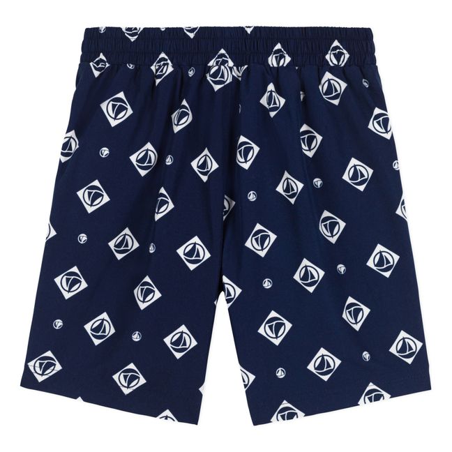 Short de Bain Imprimé Matière Recyclée | Bleu marine