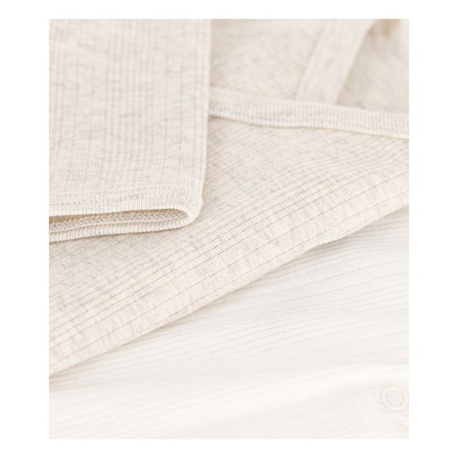 Organic Cotton Long Sleeve Wrap Front Babygrows - Set of 2 | Crudo