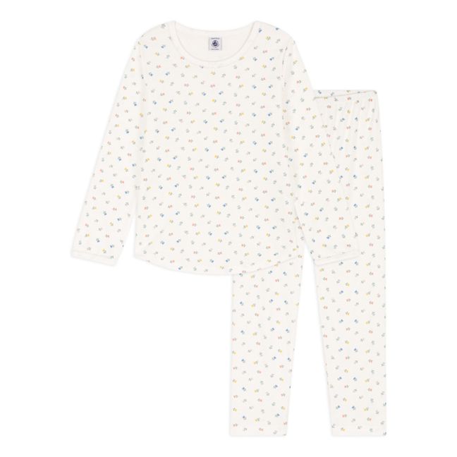 Small Bow Organic Cotton Pyjama Set | Ecru