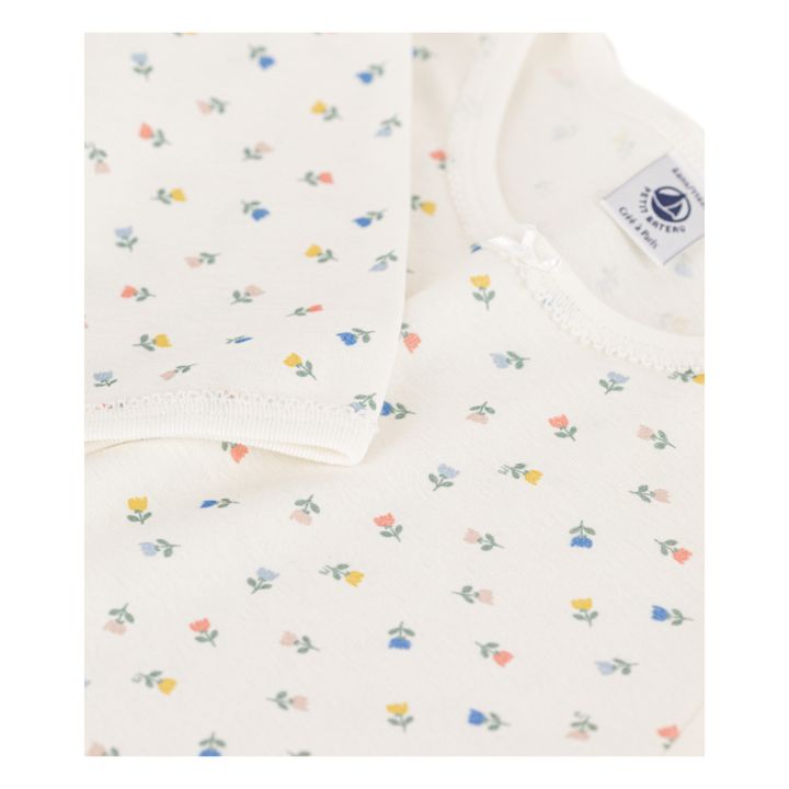 Small Bow Organic Cotton Pyjama Set | Ecru- Product image n°1