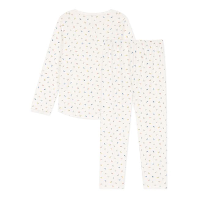 Small Bow Organic Cotton Pyjama Set | Ecru