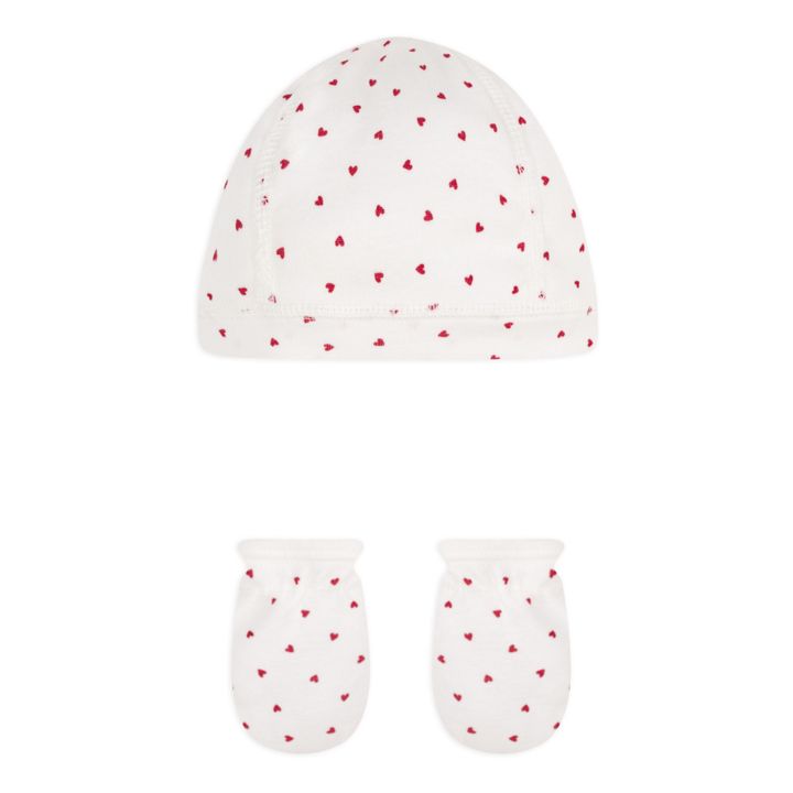 Organic Cotton Newborn Hat & Mittens Set | Ecru- Product image n°0