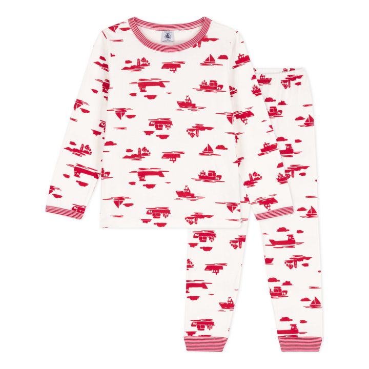 Le Havre Organic Cotton Pyjama Set | Red- Product image n°0