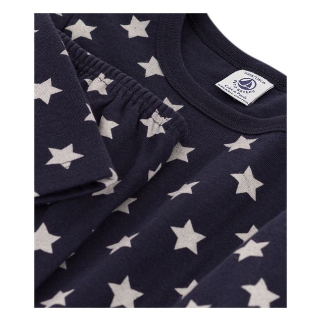 Ribbed Organic Cotton Pyjama Set | Navy blue