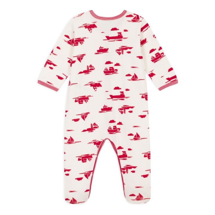 Organic Cotton Footed Pyjamas | Red- Product image n°2