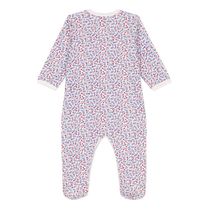 Floral Organic Cotton Footed Pyjamas | Ecru- Product image n°2
