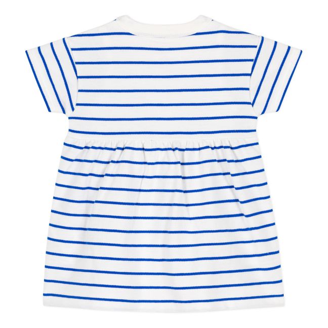 Vestido con estampado de corazones de algodón ecológico con body integrado | Azul