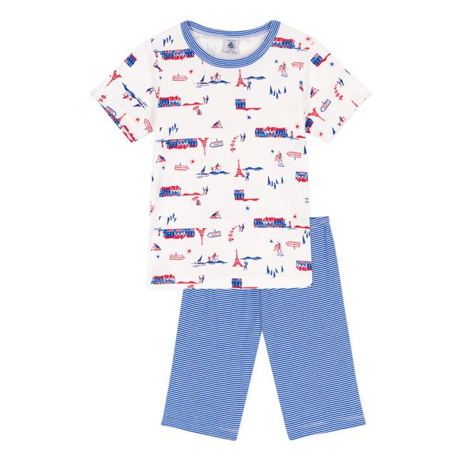 Pijama corto de algodón orgánico Le Touquet | Azul