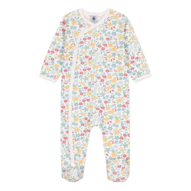 Pijama con estampado de flores Dors-Bien hecho de algodón ecológico | Crudo