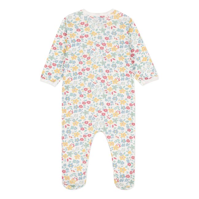 Sleep-well Organic Cotton Flower Pyjamas | Ecru