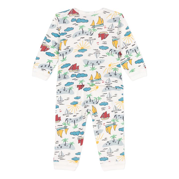 Overall Pajamas Organic Cotton Explorer Pyjamas | Ecru- Product image n°4