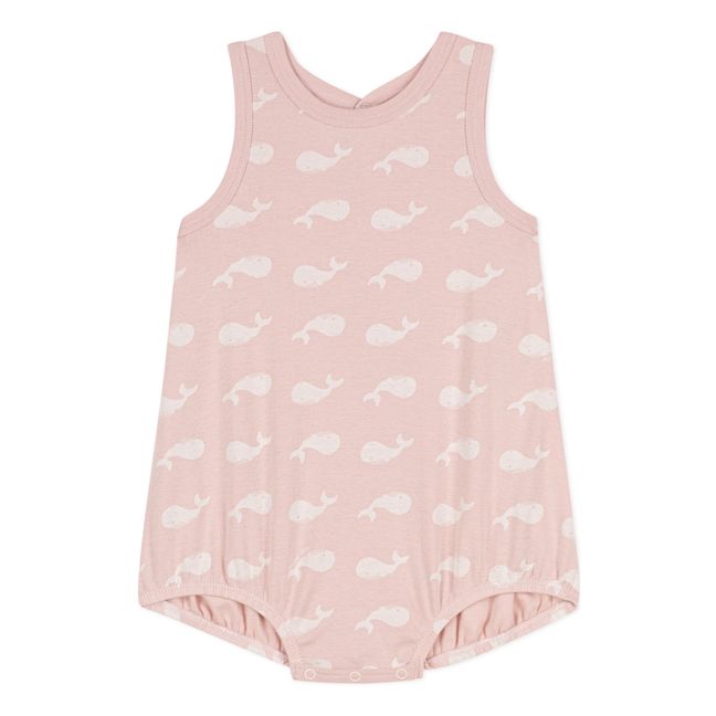 Combinaison Courte Sans Manches Coton Bio | Rose