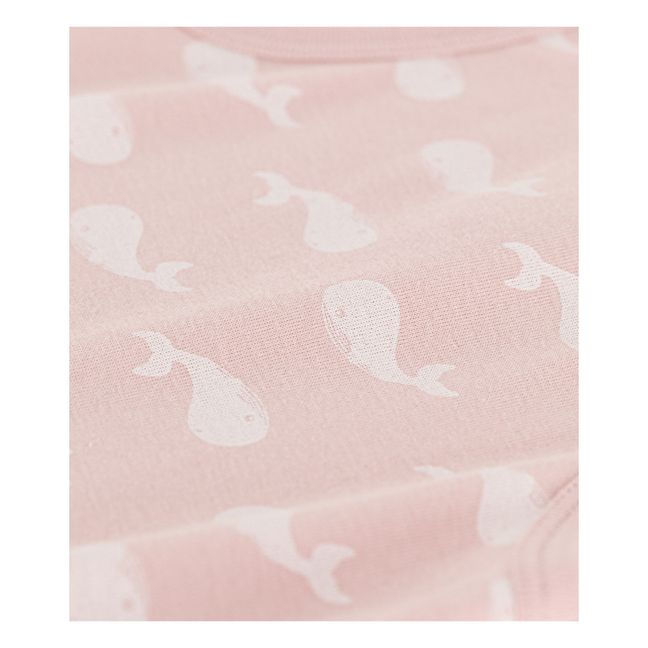 Organic Cotton Whales Sleeveless Playsuit | Pink
