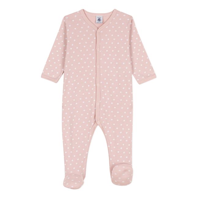 Pyjama avec Pieds à Pois Coton Bio | Rose