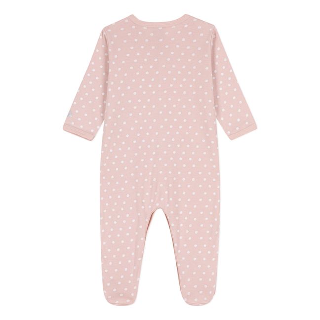 Pyjama avec Pieds à Pois Coton Bio | Pink