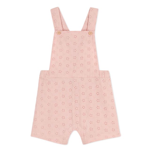 Broderie Anglaise Short Overalls | Pink