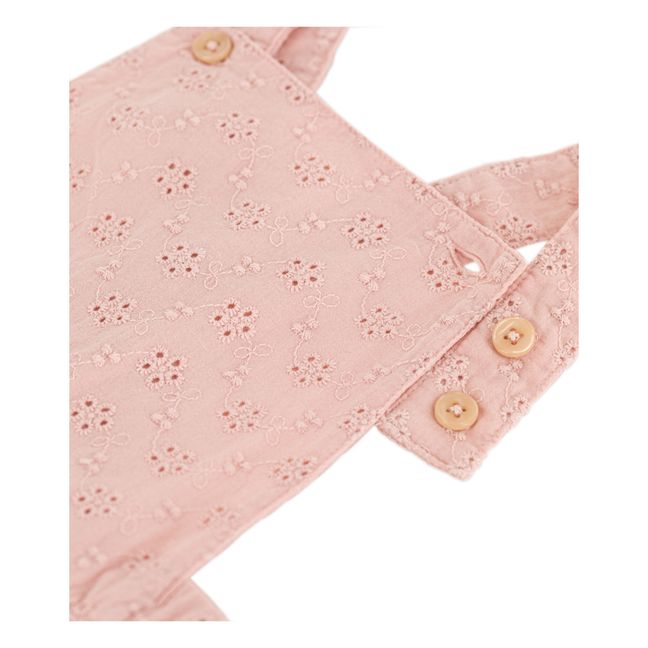 Salopette Courte Broderie Anglaise | Rose