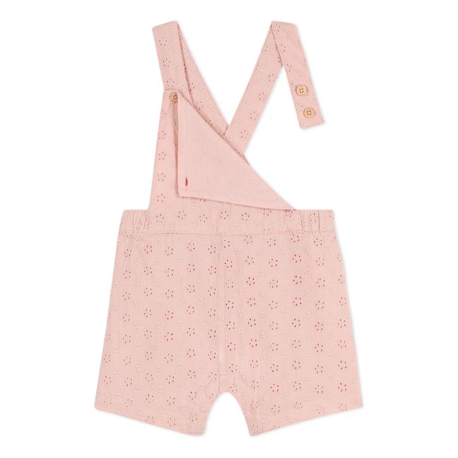 Salopette Courte Broderie Anglaise | Rose