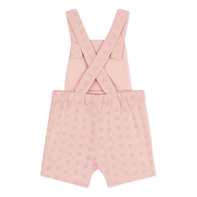 Broderie Anglaise Short Overalls | Pink