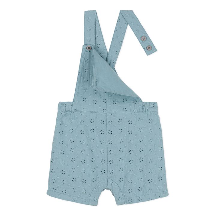 Broderie Anglaise Short Overalls | Blue- Product image n°2