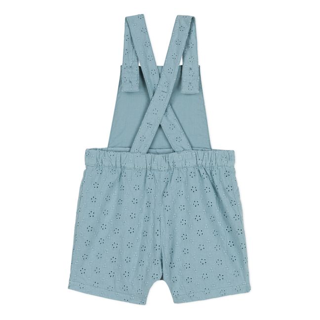 Salopette Courte Broderie Anglaise | Bleu