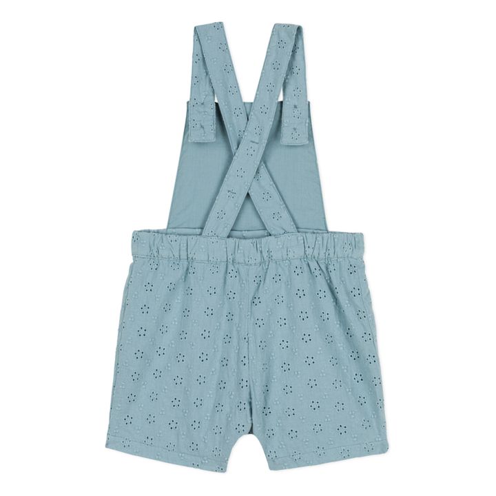 Broderie Anglaise Short Overalls | Blue- Product image n°3