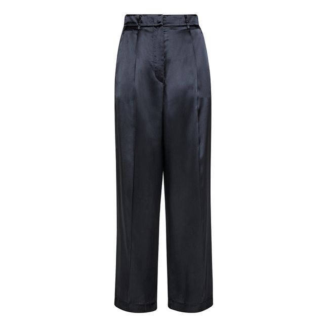 Satin High-Waisted Pants | Negro