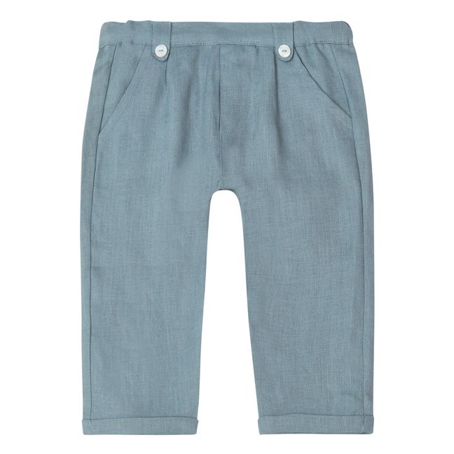 Pantalones de lino | Verde Gris