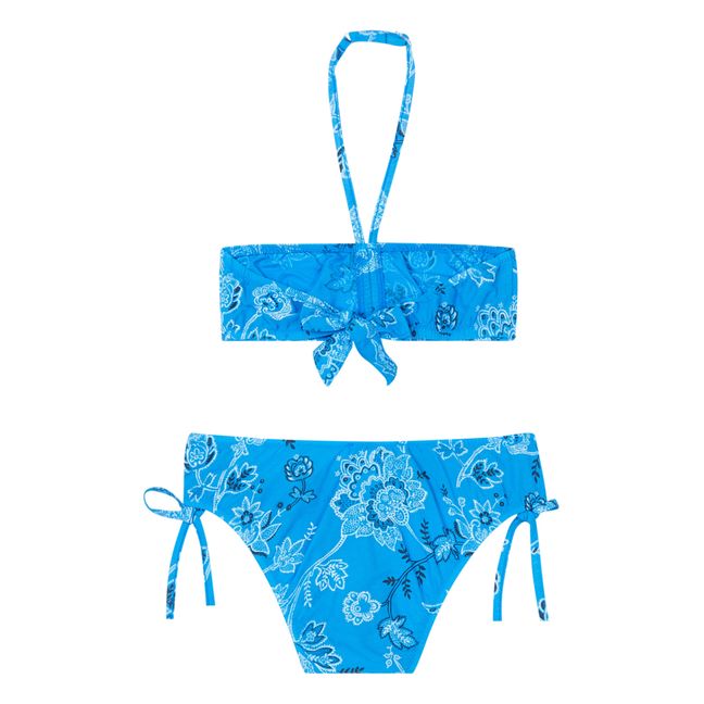 Maillot de Bain 2 pièces Imprimé Marathi | Bleu