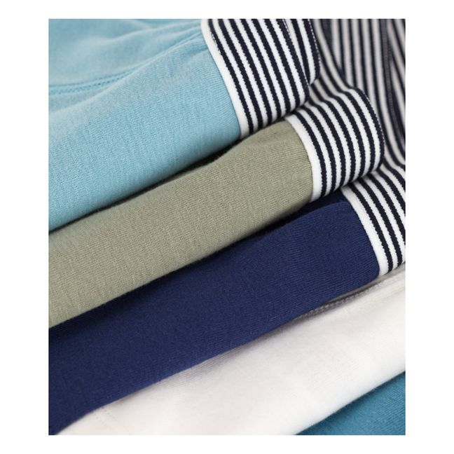 Plain Organic Cotton Boxers - Set of 5 | Azul