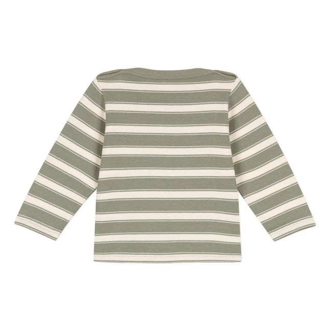 Thick Striped Jersey Sweater | Khaki