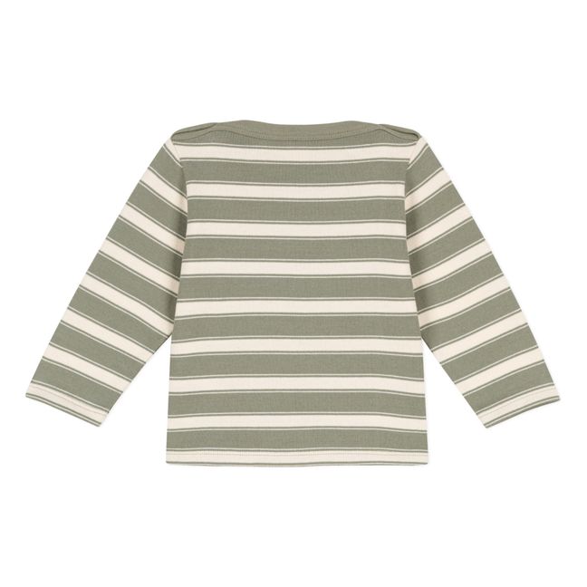 Marinière en Jersey Epais Rayé | Khaki