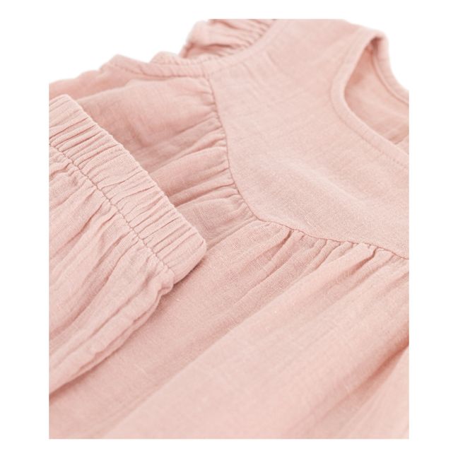 Plain Cotton Muslin Set | Pale pink
