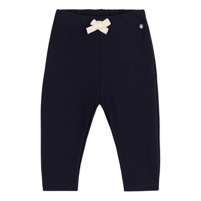 Solid Colour Fleece Trousers | Navy blue