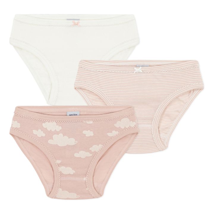 Pack of 3 Organic Cotton Cloud Briefs | Pink- Product image n°0