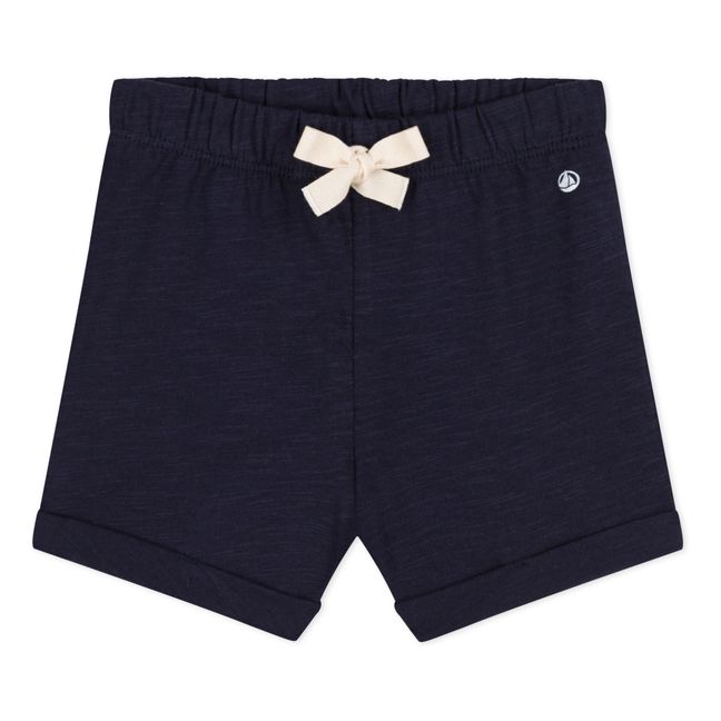 Pantalón corto de algodón orgánico | Azul Marino
