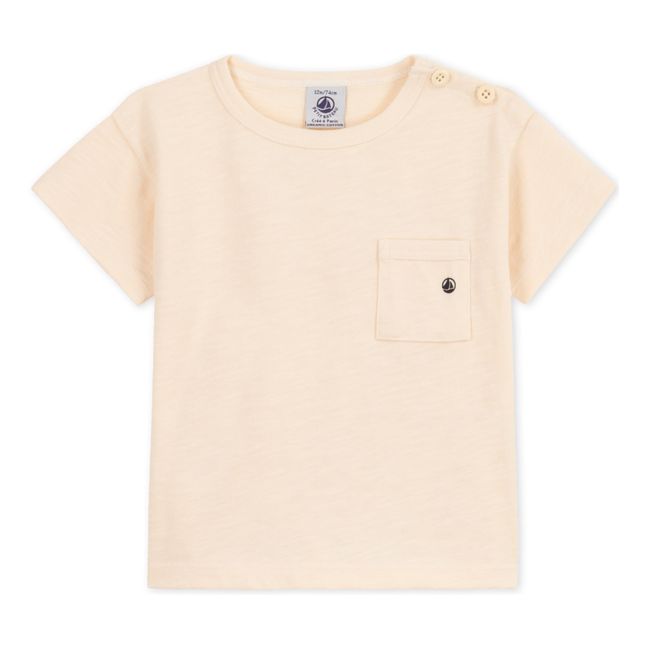 Organic Cotton Slub Jersey Short Sleeve T-shirt | Ecru