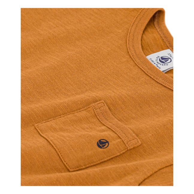 T-shirt Manches Courtes en Jersey Flammé Coton Bio | Naranja