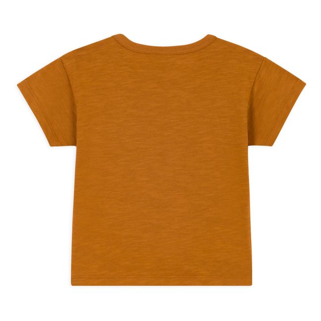 Organic Cotton Slub Jersey Short Sleeve T-shirt | Orange
