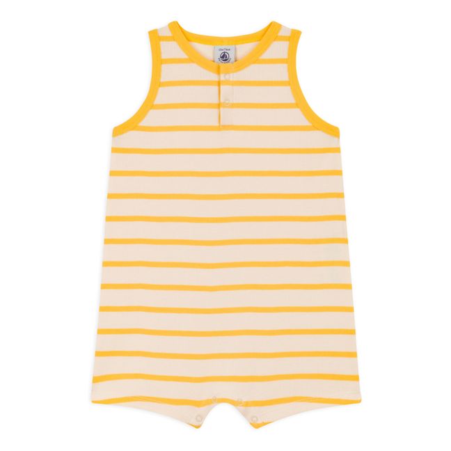 Striped Ribbed Knit Playsuit | Amarillo